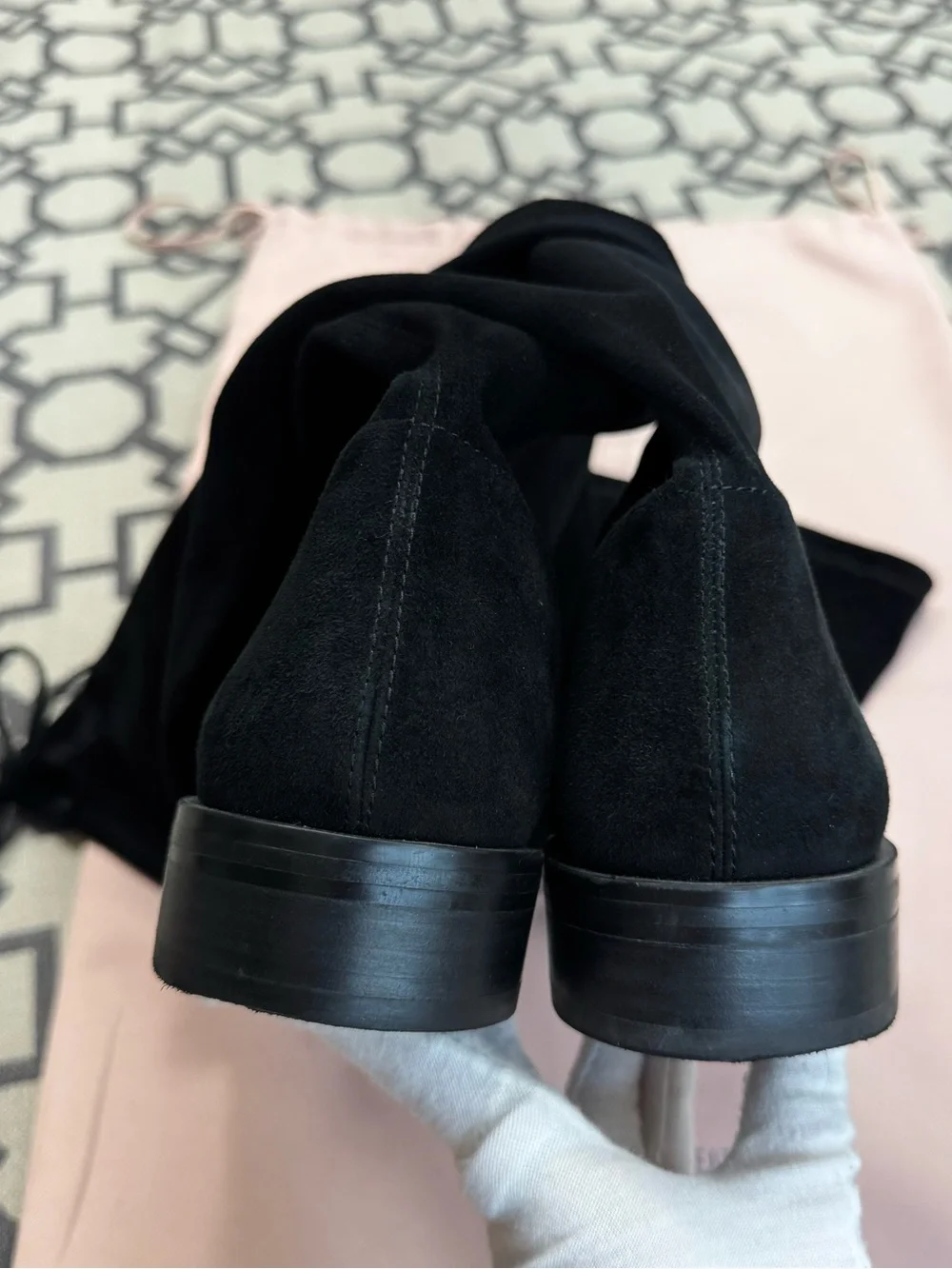 Stuart Weitzman Lowland Black Suede Over The Knee Thigh High Boots 9.5